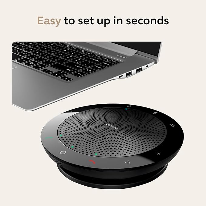 Jabra Speak 510 (2025 Edition) Portable Wireless Bluetooth Speaker with Link 370 USB Adapter for Meetings and Calls with Crystal-Clear Sound, Works with Microsoft Teams, Black