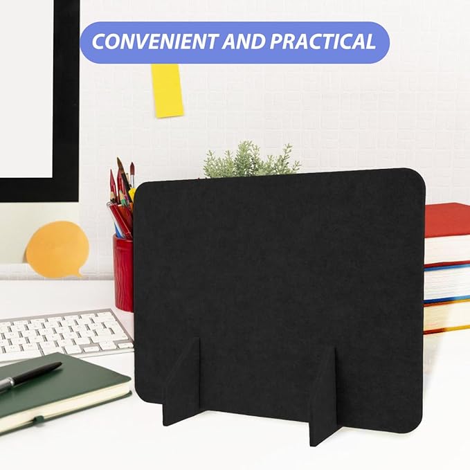 HOODANCOS 2pcs Felt Privacy Panel for Desktop Noise Reduction No Drill Installation Versatile Tabletop Separator for Office Classroom and Home Use