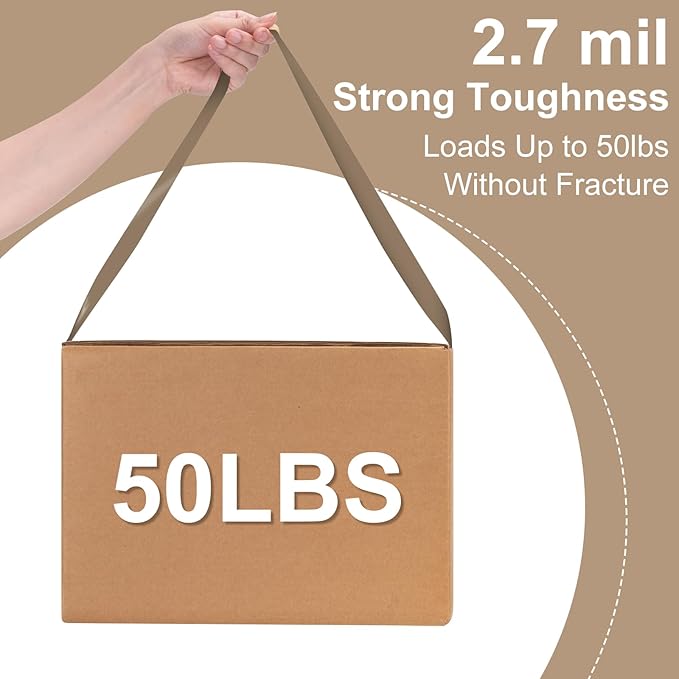 Ealyder Tape Brown Packing Tape 2 inch x 60 Yards, 3 Rolls with Dispenser – Heavy Duty Parcel Sealing Tape for Shipping, Moving and Storage, Total 180 Yards