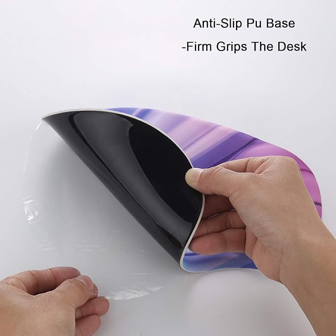 xinidc Ergonomic Computer Mouse Pad with Wrist Rest Support, Pain Relief Mouse Pad with Non-Slip PU Base for Home Office Working Studying (Color Strip)