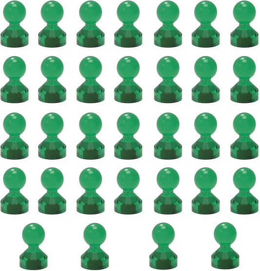 MHDMAG Magnetic Push Pins Powerful Push Pin Magnets for Fridge Whiteboards Calendars Maps in School & Office Pack of 32,Green
