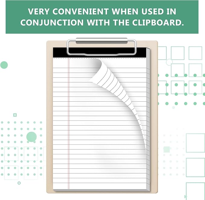 Legal Pads 5 x 8 Inch Notepad, 8 Pack Note Pads College Ruled Perforated Memo Pad for Work Study Daily Note Taking List, Lined Writing Pads Memo Refills Notepads for Office Home School, 30 Sheet/Pad