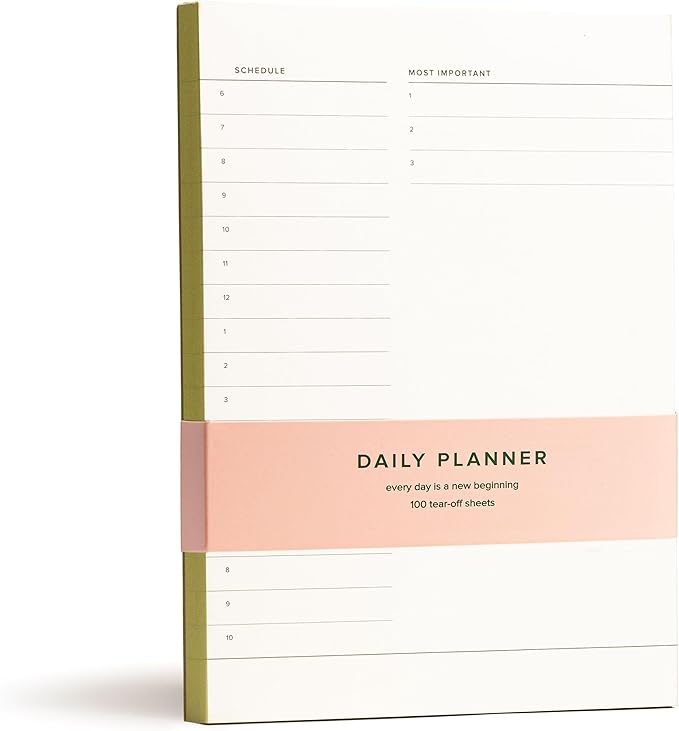Daily To-Do List Notepad – Desk Pad for Work and Study, Lime, 8.25x5.85 Inches