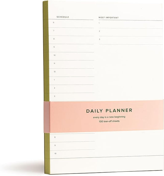 Daily To-Do List Notepad – Desk Pad for Work and Study, Lime, 8.25x5.85 Inches