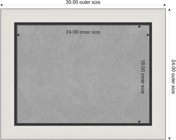 Amanti Art Silver Framed Magnetic Board 24x30 Medium Vision Board for use with Magnets, 100% Metal Sheet to Display Items as Office Decor or for Home Organization in mudroom, Kitchen or Kids Room