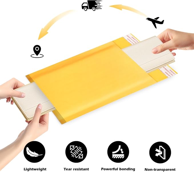 Ctarsthome 105Pack Yellow 4x8inch Kraft Bubble Mailers Small Business Mailing Packages Self-Sealing Paper Envelopes, Mailer Shipping Padded Envelopes with Strong Adhesion for Jewelry Makeup Supplies