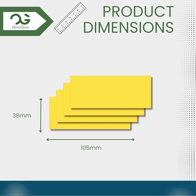 OfficeGear Yellow Shelf Edge Labels 14-up [25 Sheets - 350 Pack] 38x105mm Printable A4 Perforated Labels for Retail Barcodes, Price Stickers, Point of Sale, POS, Shelf Promotions Incl Template