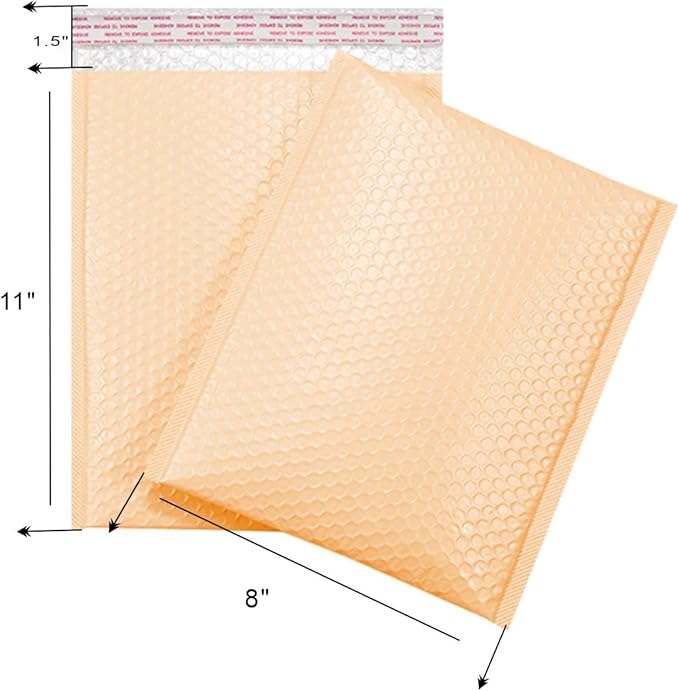 Bubble Mailers MEIANJU L11xW8 inch Padded Poly Mailer Envelopes Small Packaging Mailing Envelope Bags Shipping Bag Bulk Pack Self Seal Package Mail Packing Business Supplies,nude pink-25PCS