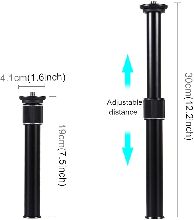 PULUZ Metal Handheld Adjustable 3/8" Size Tripod Mount Monopod Extension Rod for DSLR & SLR Cameras