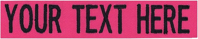 Custom Uniform Name Tapes Solid Colors. Made in The U.S.A. Ships Under 24 Hours. Fuchsia Fabric, 5 Inch Hook Fastener (Uniform Ready Fastener)