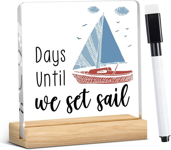 Funny Retirement Holiday Countdown Decorations, Funny Travel Vacation Countdown Acrylic Sign, Novelty Vacation Gifts Ideas