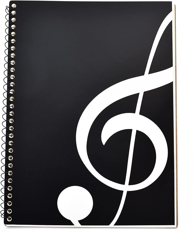 MOREYES Music Notebook Composition Manuscript Staff Notebook with 100 Pages 10.24x7.5 inch/26x19cm (Music clef notebook)