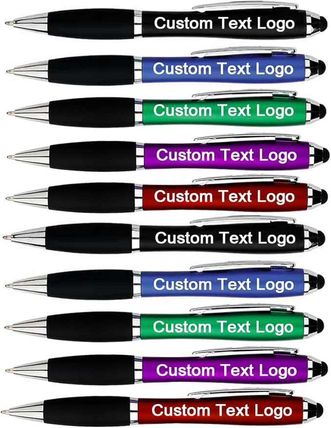HEYZARDA Personalized Pens with Name Text Icon Logo Engraved for Business Office Custom Ballpoint Pen 50 100 Pcs Optional, Random