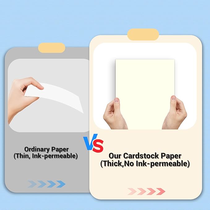 Cardstock 8.5 x 11, Thick Printer Paper 75 lb/200 gsm, 40 Sheets Cream Card Stock, Off White Heavy Card stock, CardStock Paper for Invitations, Diy Cards, Business Cards, Menus, Crafts, Drawing etc