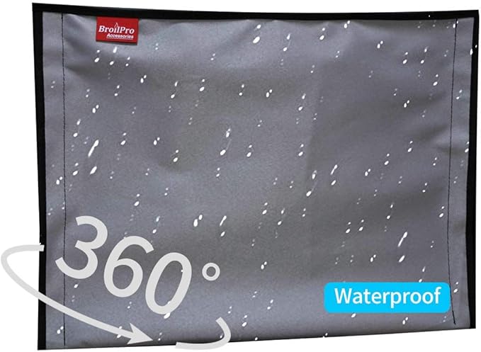 BroilPro Accessories Outdoor 22"-24"-26" TV Set Cover,Scratch Resistant Liner Protect LED Screen Best-Compatible with Standard Mounts and Stands (Gray)