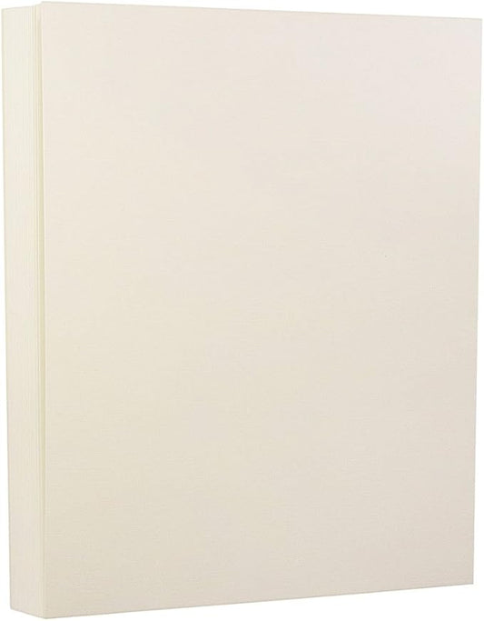 JAM PAPER Strathmore 32lb Paper - 90 gsm - 8.5 x 11 - Natural White Linen - 100 Sheets/Pack