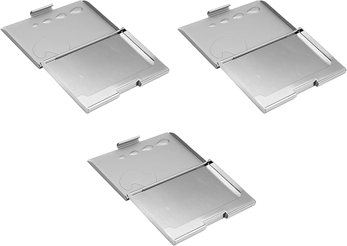 Stephanie Imports Set of 3 Slim & Minimalist Metal Business Card Holder Unisex Case (Silver Drops)