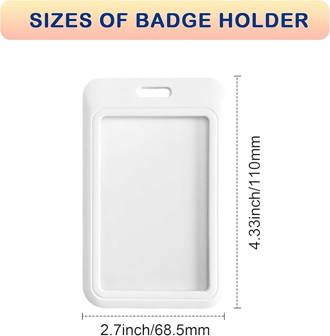 Custom Badge Holder ID Card Hold Case, Personalized Retractable Badges Holders, Customized Photo Name Badge Holder for Office Worker, Medical Staffs, Teacher, Student | Vertical