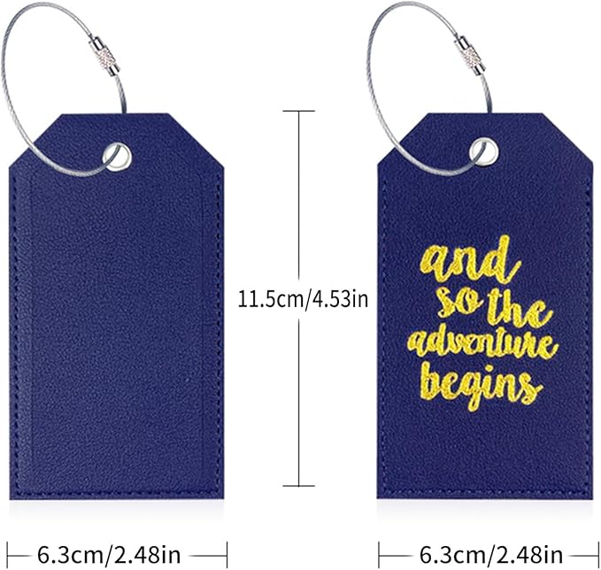Portable Leather Travel Labels with Privacy Cover and Steel for Business Trips and Vacations Luggage Label for Travel