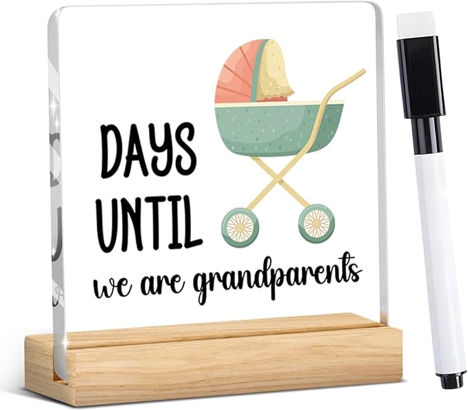 Cool Gifts for New Grandparents, Pregnancy Announcement for Grandparents, Funny Days Until We Are Grandparents Gifts, Grandparents Day Decorations Acrylic Sign A 05