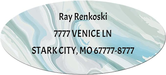 Made in USA Custom Return Address Stickers Labels Customized Mailing Label for Envelopes, Personalized Self Adhesive Flat Sheet Oval Labels