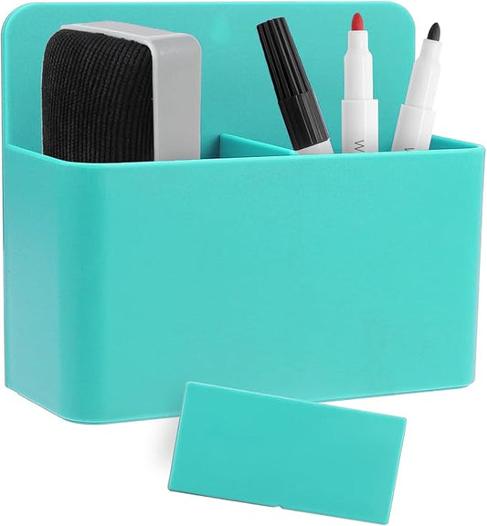 LGCLGY Green Magnetic Pencil Cup, White Locker Organizer, Pencil Storage Cup with Strong Magnet, Marker/Pen Basket for Whiteboard, Refrigerator, Locker Accessories, School and Office Supplies