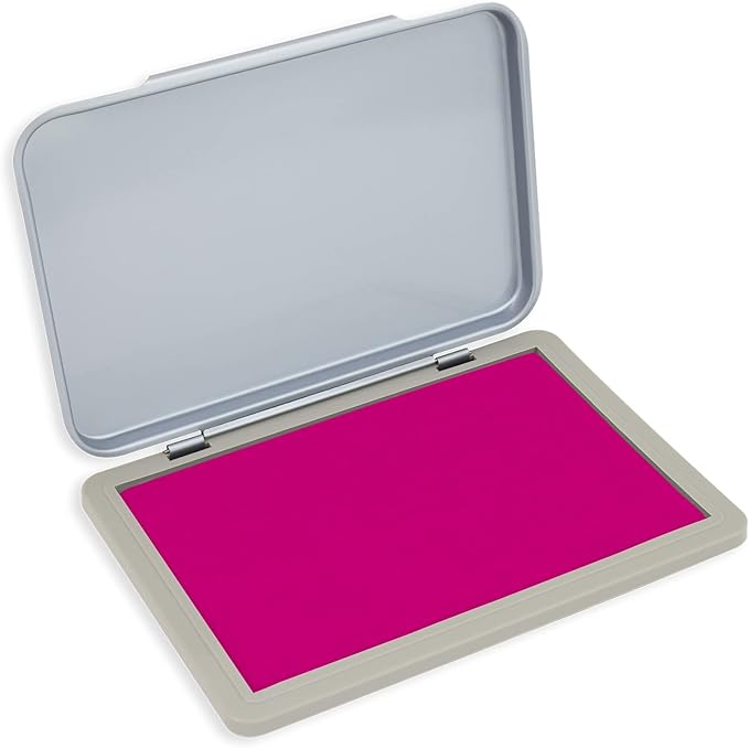 Metal Case Stamp Pad Medium Size, Magenta Purple Color - Size: 3" x 4" - Choose from 15 Ink Colors