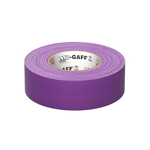 ProTapes Pro Gaff Premium Matte Cloth Gaffer's Tape With Rubber Adhesive, 11 mils Thick, 55 yds Length, 2" Width, Purple (Pack of 1)