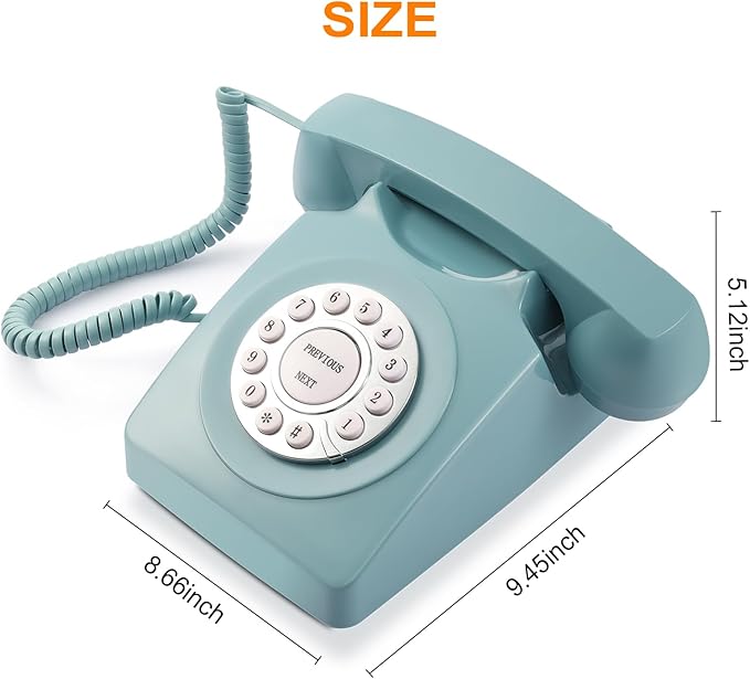 Rotkfst Guest Book Audio Wedding Phone,Record Voice Messages,Retro Guest Book for Wedding or Birthday Party Message Voicemail,Save The Blessings of Your Relatives and Friends（Blue）