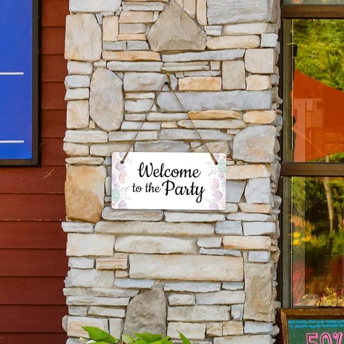 Signs ByLITA Spring Pastel Florals Personalized Hanging Wall or Door Sign (5 x 10") | Custom Signage for Your Home & Business