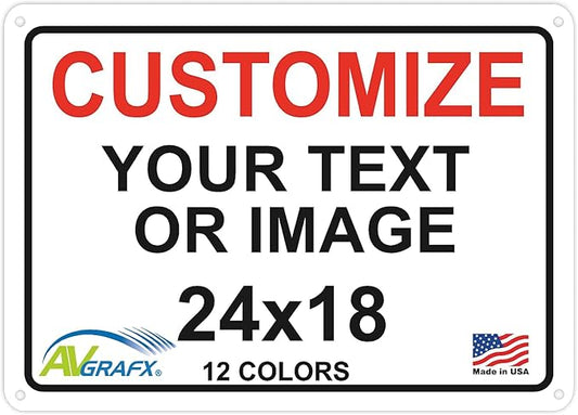 AV Grafx Custom Metal Signs, Aluminum, 24x18, Border, Modern, Professional, Customizable, Durable, Versatile, UV Resistant, Made in USA