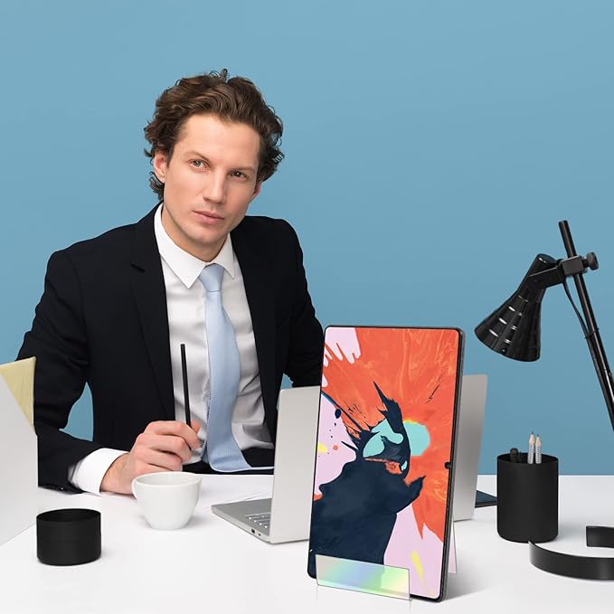 ZOEY Acrylic Book Stand with Ledge - Colorful Display Easels Plate - 5 Pack Large Holder for Books, Music Sheets, Artworks, CD, Tablet