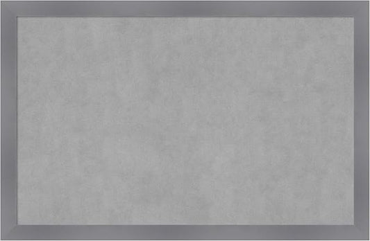 Amanti Art Grey Framed Magnetic Board 22x34 Large Vision Board for use with Magnets, 100% Metal Sheet to Display Items as Office Decor or for Home Organization in mudroom, Kitchen or Kids Room