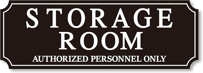 Storage Room Door Sign for Business and Home, Self-Adhesive Durable Modern Storage Room Sticker, Authorized Personnel Only Signs for Industry, Hospital, Restaurants, Private Area