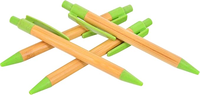 Green Mila Durable Pens, 1.0mm Ballpoint Pens Premium Writing Quality for School, Home & Daily Use - Pack of 4
