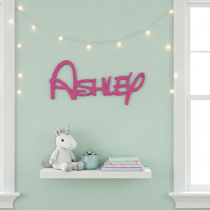 Personalized Wooden Name Sign Custom Wood Nursery Kids Room Wall Decor Plaque