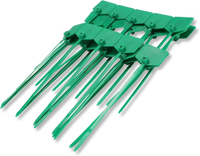 Waterproof Shipping Tags - Self Locking Nylon Writable Marker Ties for Luggage Identification, Plastic Straps Label Mark, Seal Zip Tie for Labeling - 100pcs (Green)