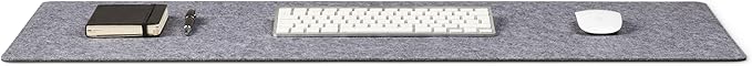 Wolvende Premium Felt Desk Mat | Medium 12" x 36" | Multifunctional Desk Pad for Home Office | Mid Gray