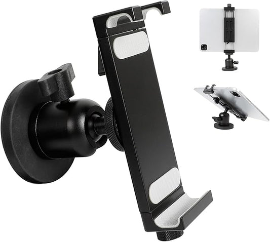 Aluminum Magnetic Tablet Holder Mount for iPad Stand, Fits Metal Surfaces | Universal Stand for Fridge, Vehicle, Cabinet, Whiteboard | Compatible with 4.7-15 inch iPad, e-Readers and Smartphones