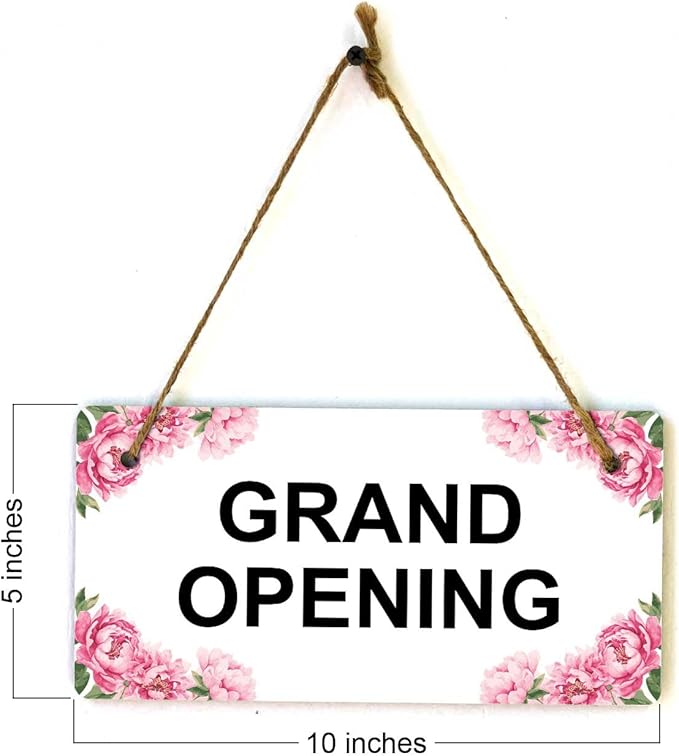Signs ByLITA Peony Blush Personalized Hanging Wall or Door Sign (5 x 10") | Custom Signage for Your Home & Business