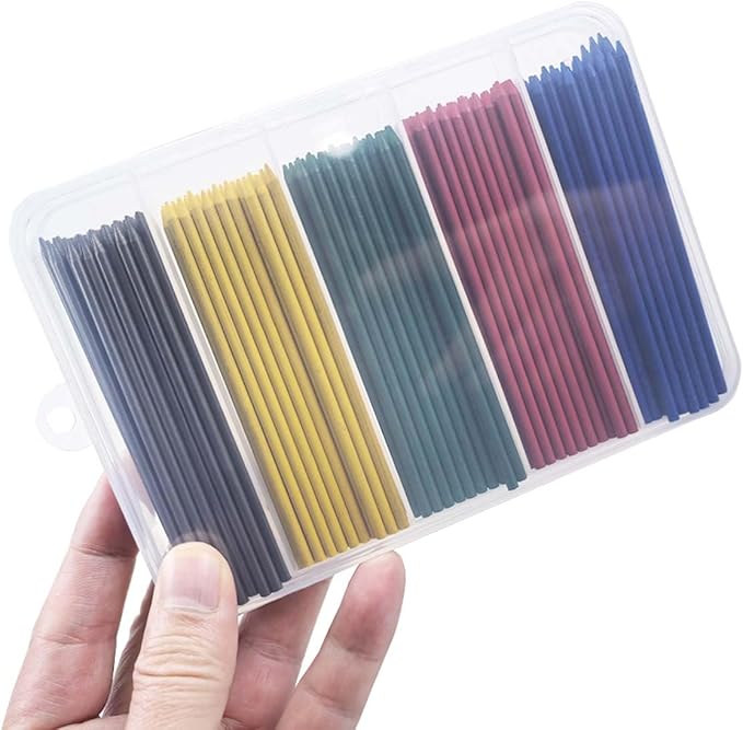 MROOFUL 200 PCS Of Blue, Red, Green, Yellow, Black Woodworking Lead, Carpenter Pencil Replacement Core, Large Capacity 2.8mm, Long Nose Deep Hole Mechanical Pencil Marker Replacement Lead