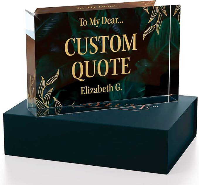 Custom Acrylic Sign Personalized, Custom Desk Name Plate, 18 Styles, (4"x6"), With Gift Box, USA Made by Acryluxe. (Luxurious)