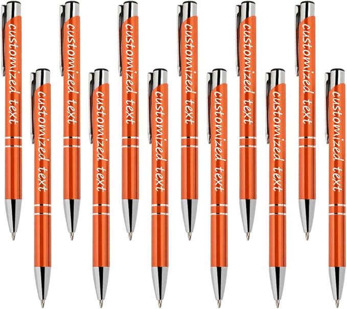 Yucold Customized ballpoint pens in bulk, personalized ballpoint pens with free engraving, for use in companies, enterprises, graduation anniversaries (Orange,78)