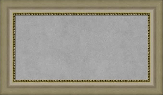 Amanti Art Silver Framed Magnetic Board 17x29 Small Vision Board for use with Magnets, 100% Metal Sheet to Display Items as Office Decor or for Home Organization in mudroom, Kitchen or Kids Room