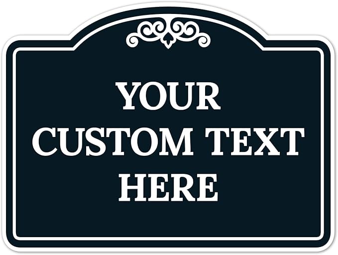 Custom Decorative Sign, Personalized Metal Sign for Business, Driveway, Home, Airbnb, Office Door Plaque, Black Background Sign, 18x24 Inches, ACM, Fade Resistant, Made in USA by Sigo Signs