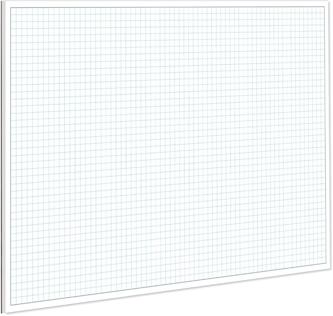 Engineering Graph Paper Pads, 11x17 Quadrille 25 Sheets/50 Pages Grid Paper for Drafting, Engineering, Blueprint Drawing, 4x4 Blue Quad Rule, 100gsm White Paper