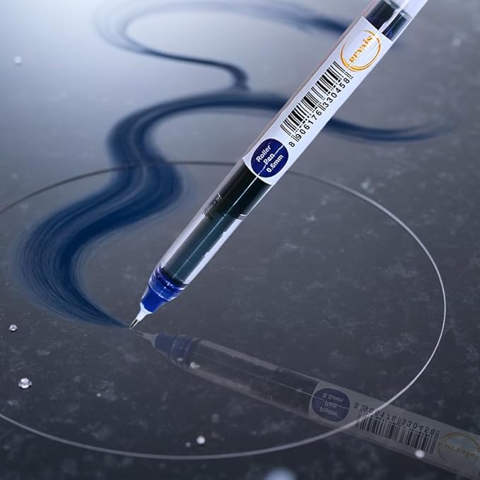REVAIS Blue Gel Pens Pack of 6 | 0.6mm Smooth Writing Rollerball Pen | Premium German Ink | Ergonomic Grip | Quick-Dry | Ideal for Students & Office Use