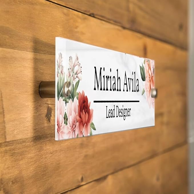 Personalized Office Door Sign, Custom Acrylic Name Plate with Title, Professional Wall Plaque for Business, Home Office, or Desk – Modern Design, Name Plate - 8x2 Executive CEO Sign, New Job Décor 2