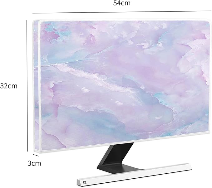 Baocicco Violet Marble Waterproof 22, 23, 24, 25 Inch Anti-Static Dustproof LCD/LED/HD Abstract Creative Desige Monitor Accessories Laptop TV LCD Screen Texture Monitor Decoration for Tablet
