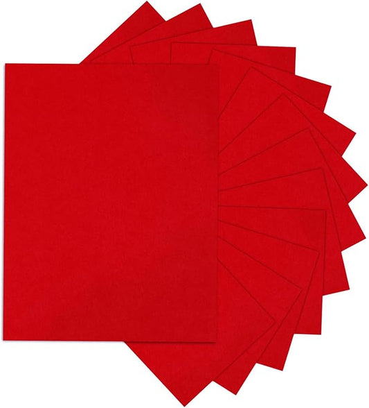 24 Sheets Bright Red Cardstock 8.5 x 11 Construction Paper, Goefun 80lb Red Card Stock Paper for Christmas, Valentines Day, Invitations and Craft